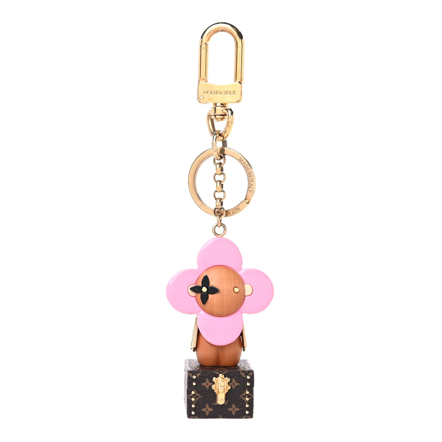 Resin Wood Vivienne Trunk VIP Bag Charm Key Holder Pink