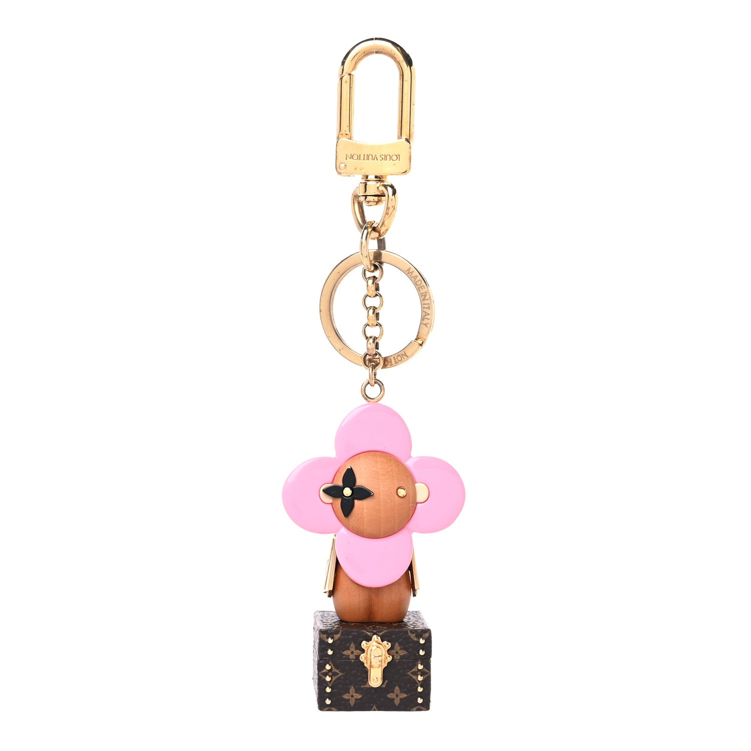 Louis Vuitton Resin Wood Vivienne Trunk VIP Bag Charm Key Holder Pink 1 of 3