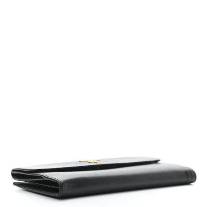 Prada Saffiano Metal Continental Flap Wallet Nero Black 4 of 7