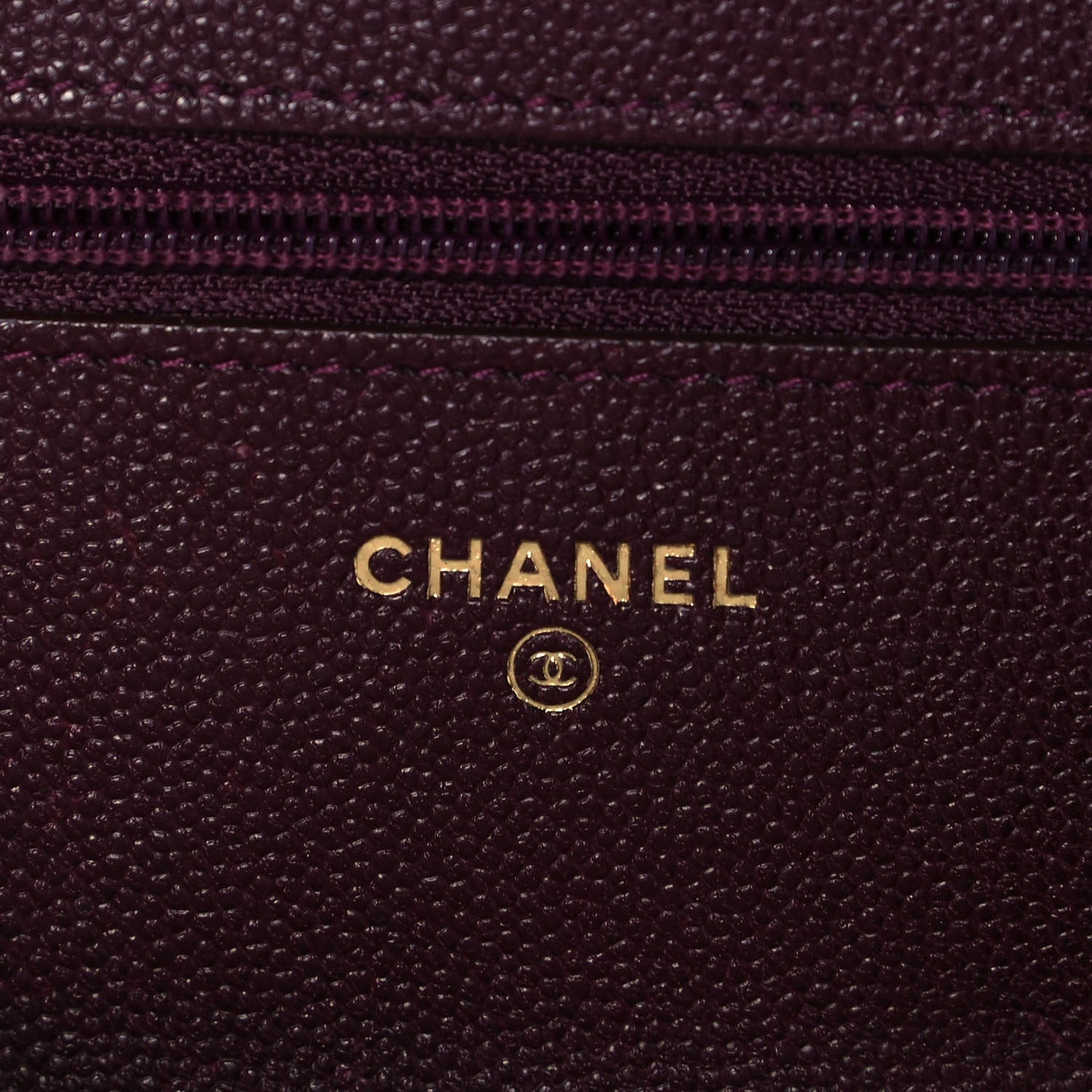 Caviar Quilted Boy Wallet On Chain WOC Dark Purple
