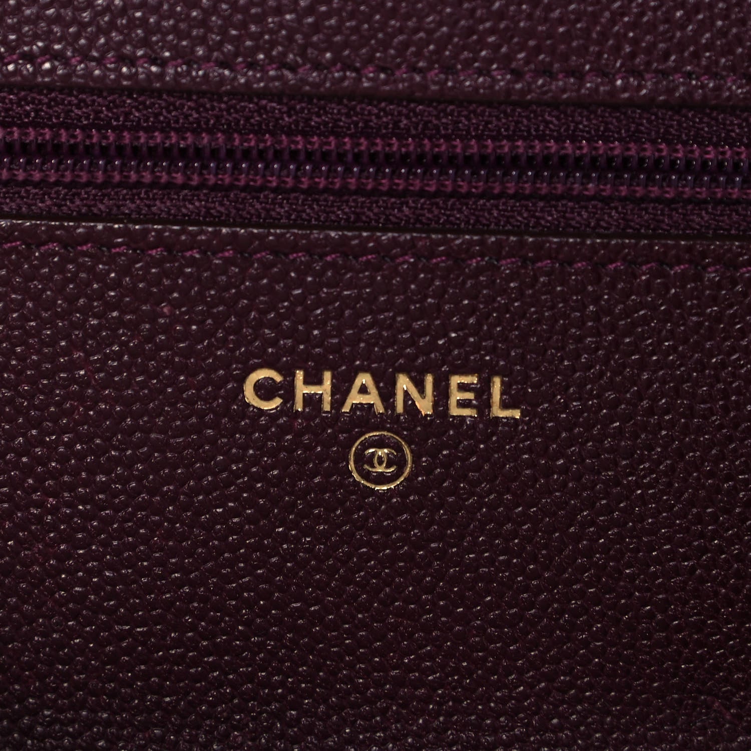 Chanel Caviar Quilted Boy Wallet On Chain WOC Dark Purple 6 of 10