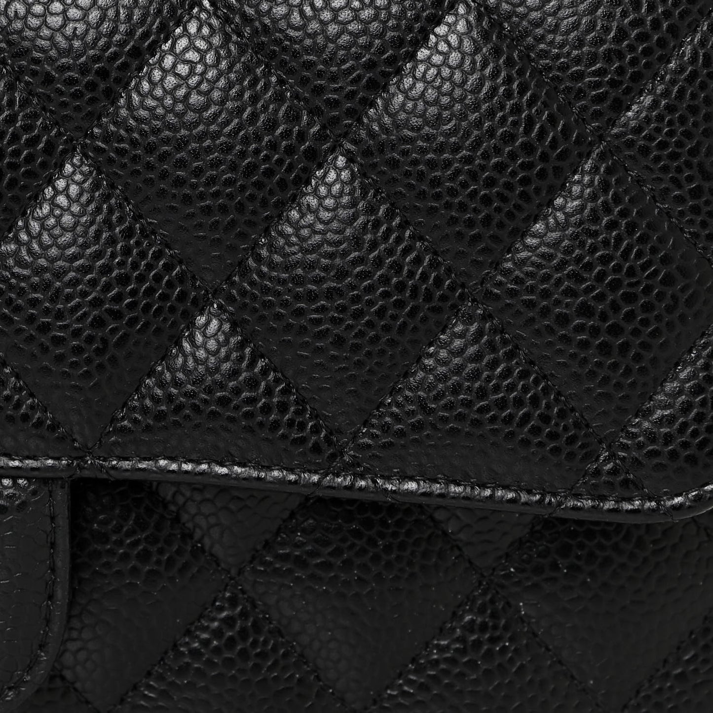 Caviar Quilted Small Double Flap Black