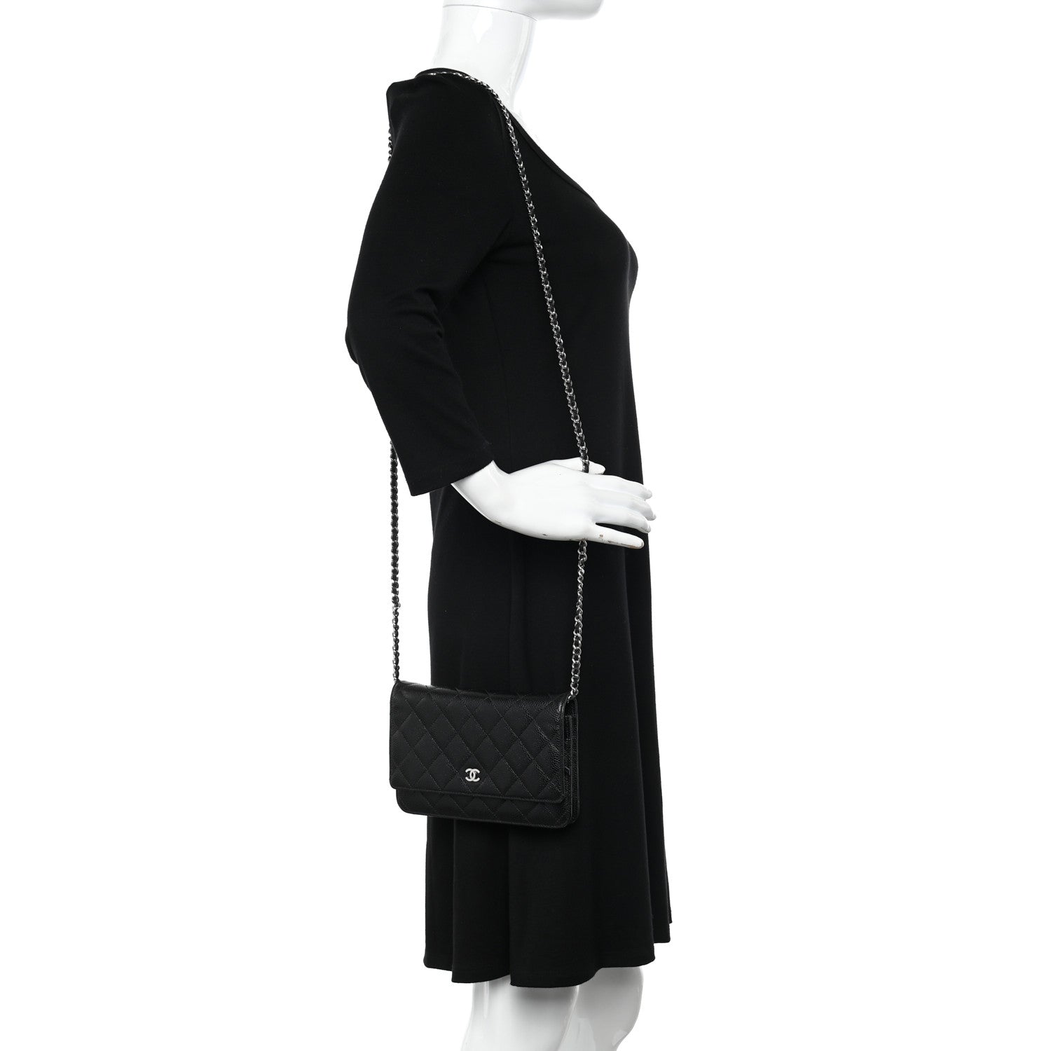 Chanel Caviar Quilted Wallet on Chain WOC Black 2 of 13