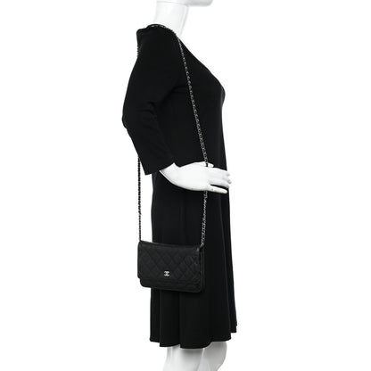 Chanel Caviar Quilted Wallet on Chain WOC Black 2 of 13