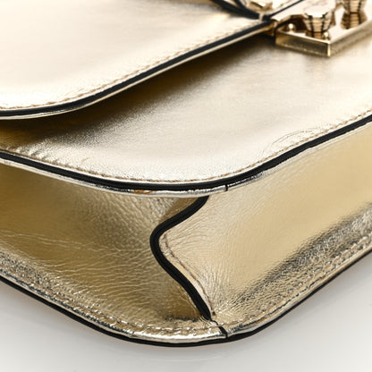 Valentino Garavani Metallic Nappa Medium Glam Lock Rockstud Flap Platino 8 of 9