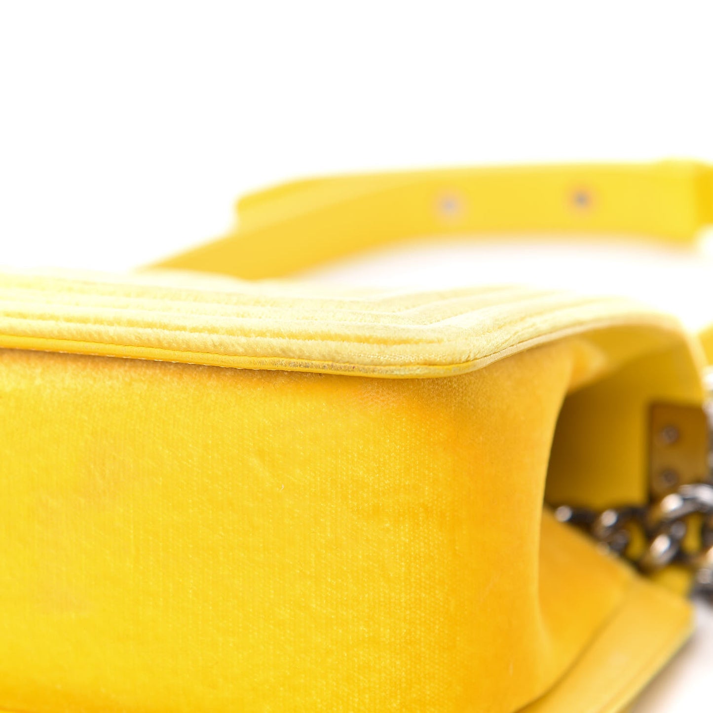 Velvet Quilted Medium Boy Flap Yellow