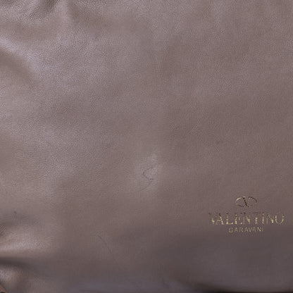 Valentino Garavani Vitello Rockstud Dome Satchel Beige 9 of 10