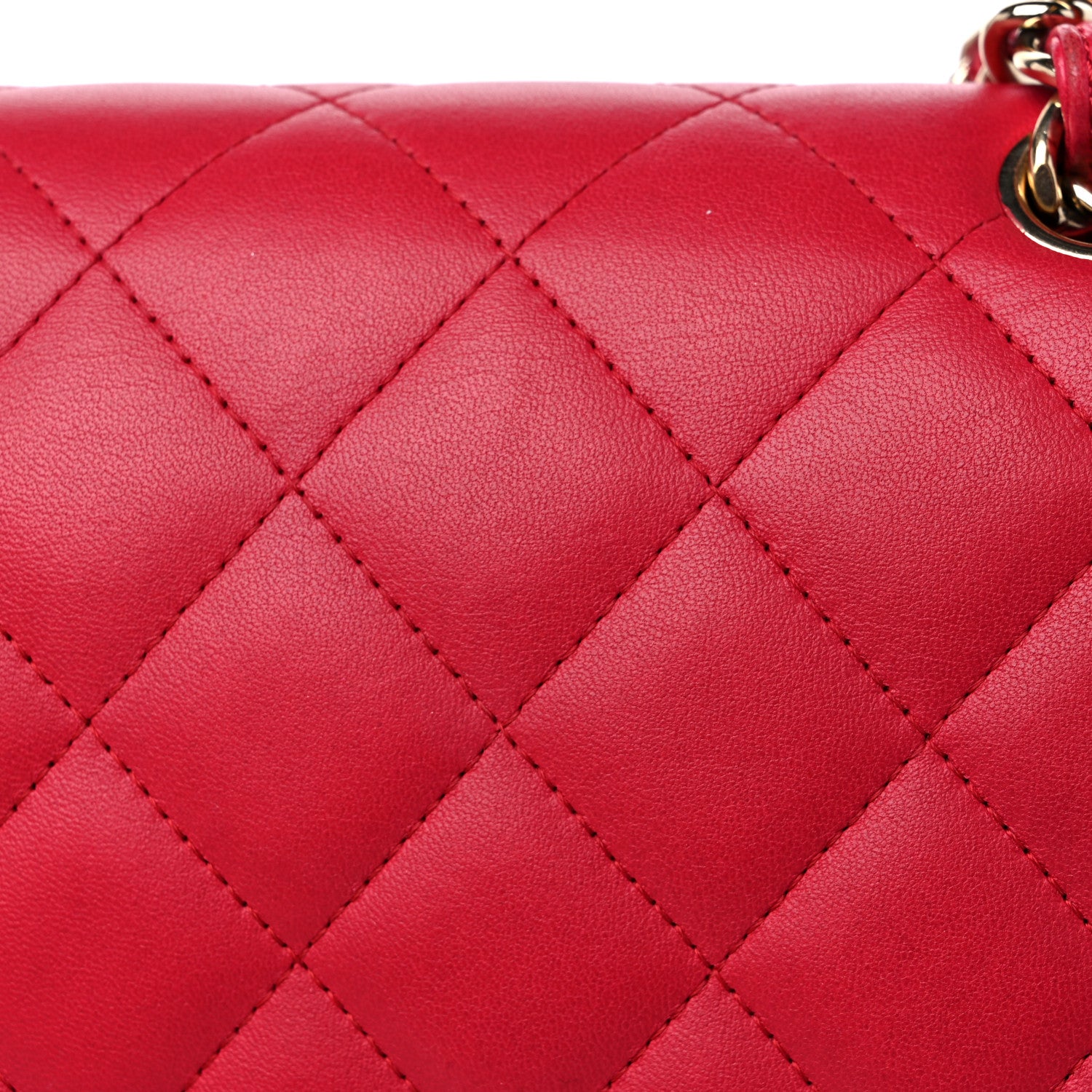 Chanel Lambskin Quilted Jumbo Double Flap Dark Pink 14 of 15