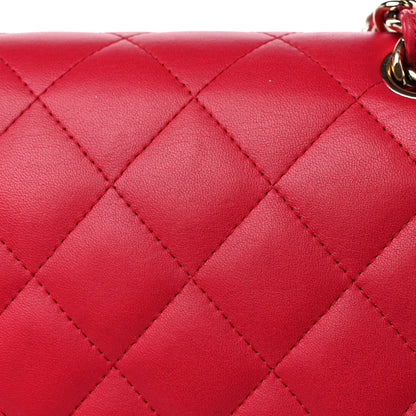 Chanel Lambskin Quilted Jumbo Double Flap Dark Pink 14 of 15