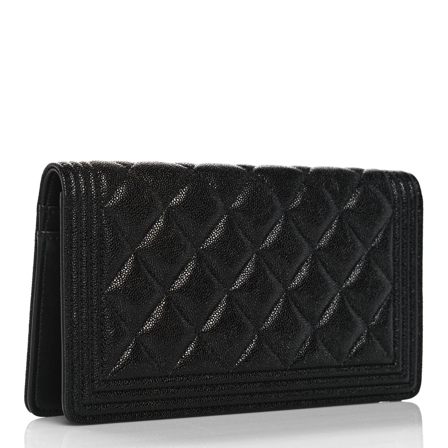 Chanel Caviar Quilted Boy Yen Wallet Black 3 of 13