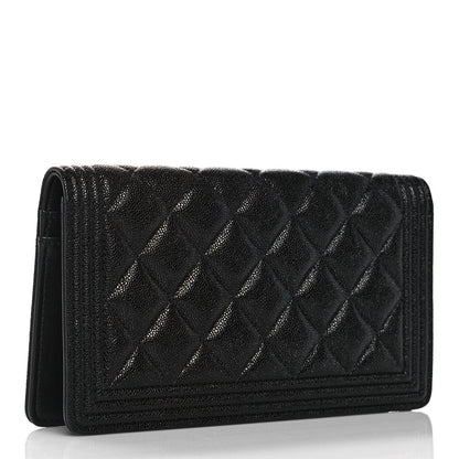 Chanel Caviar Quilted Boy Yen Wallet Black 3 of 13