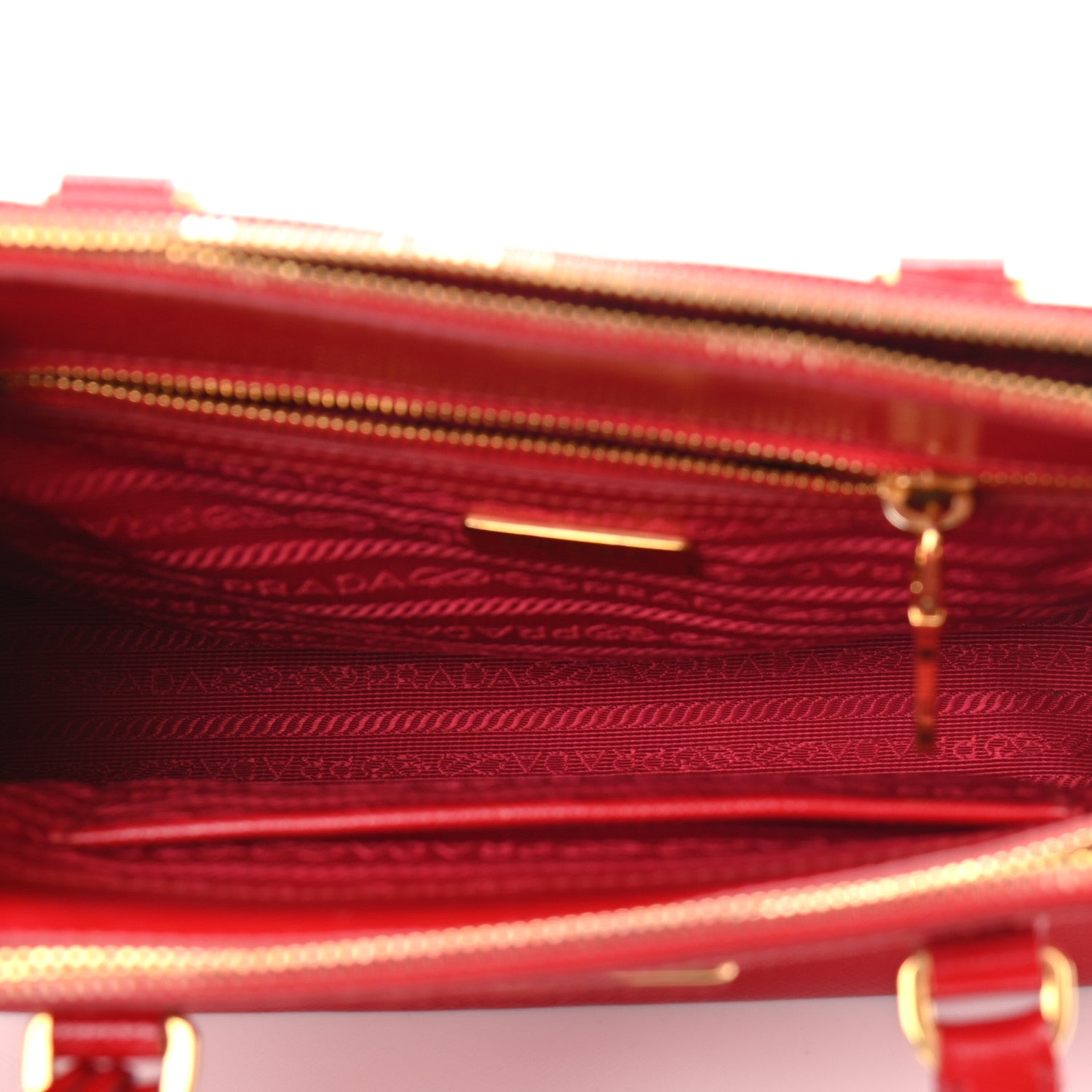 Prada Saffiano Vernice Mini Galleria Double Zip Tote Rosso 5 of 16