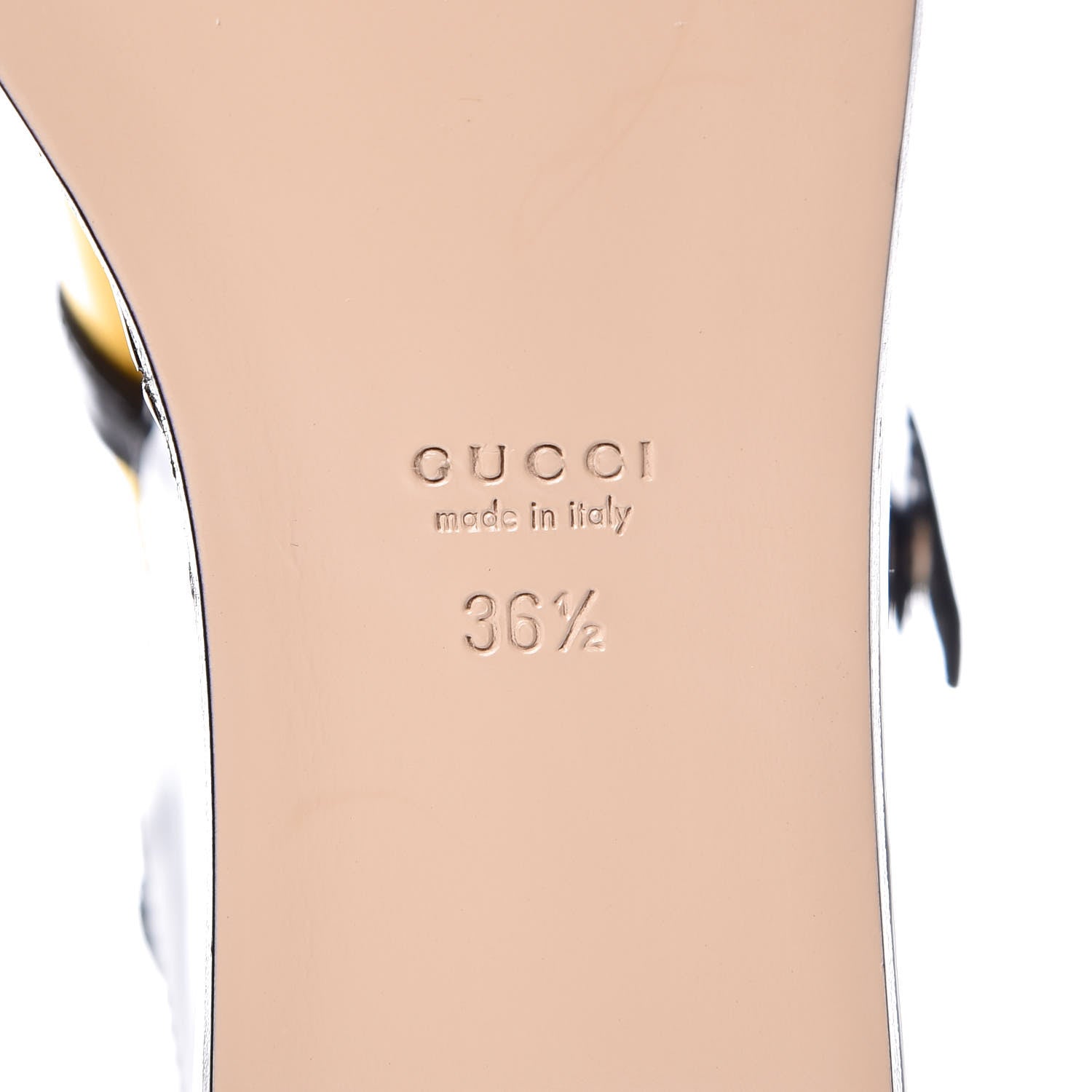 Gucci Metallic Nappa Patent Hannelore Detachable Platform Sandals 36.5 Gold 6 of 11