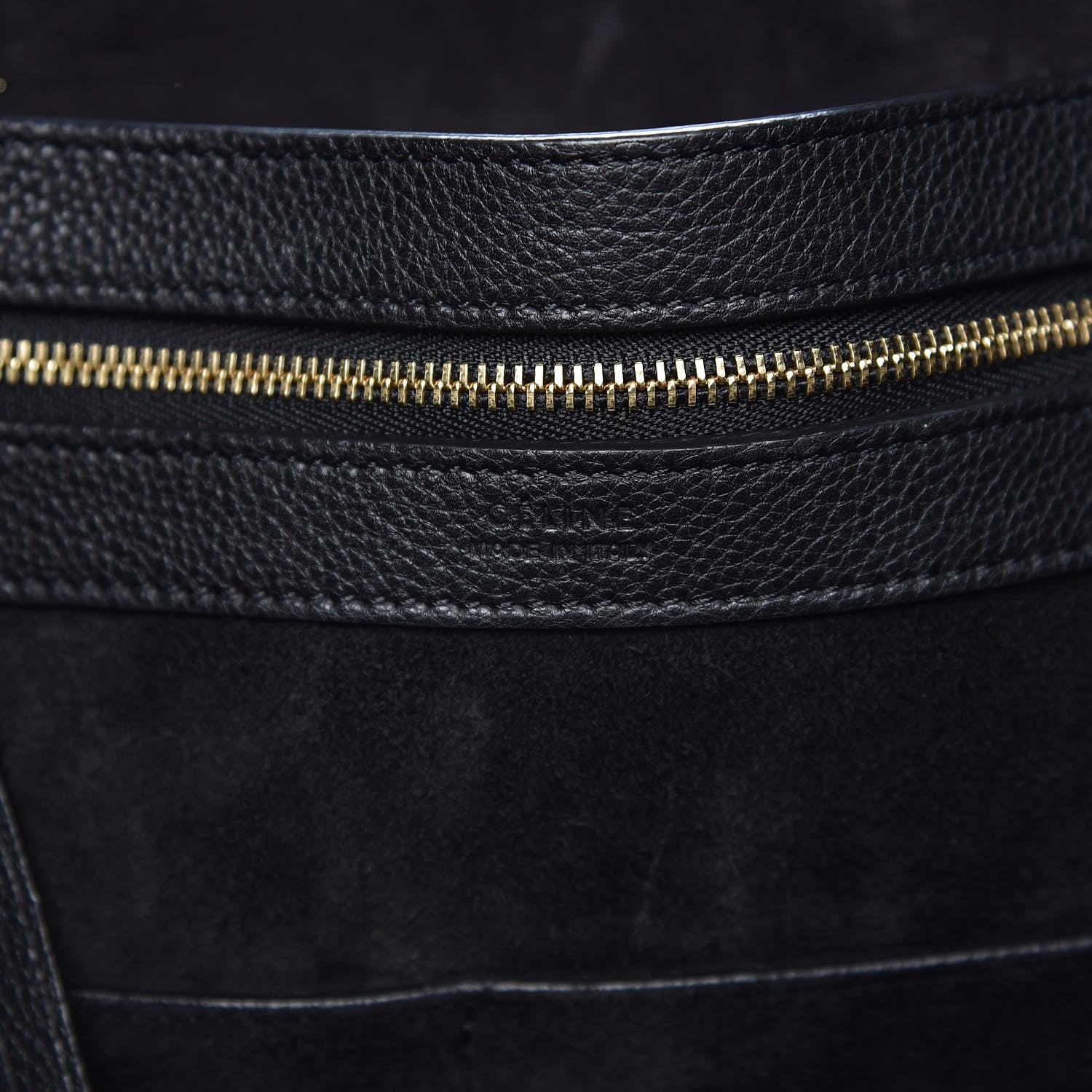 Celine Soft Grained Calfskin Small Belt Cabas Phantom Black 6 of 10