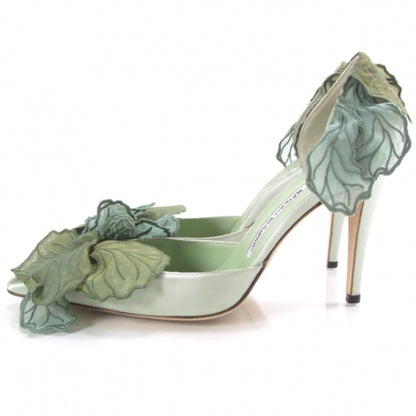 FASHIONPHILE MANOLOBLAHNIKSatinLeafPumps40Green 2 of 9
