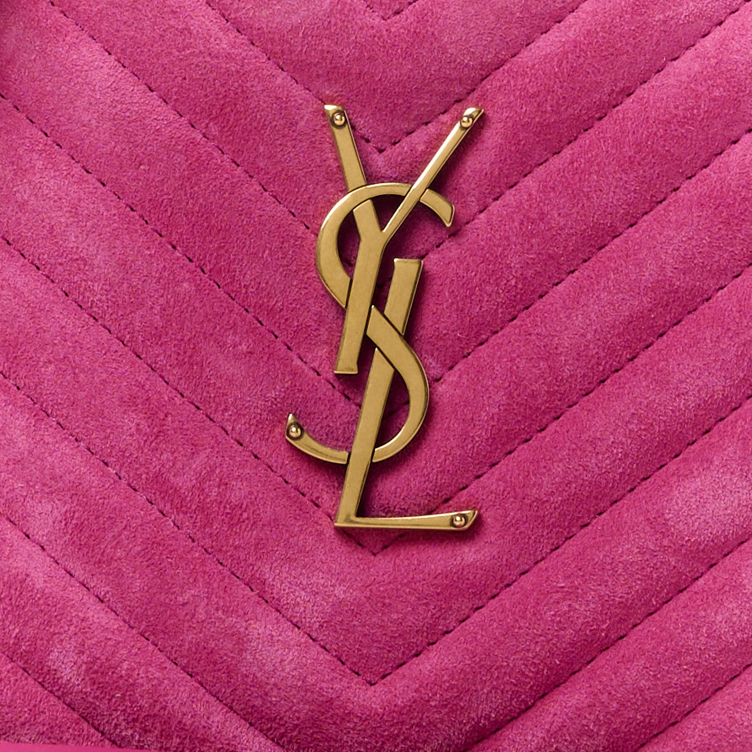Saint Laurent Suede Matelasse Monogram Lou Camera Bag Rose 8 of 13