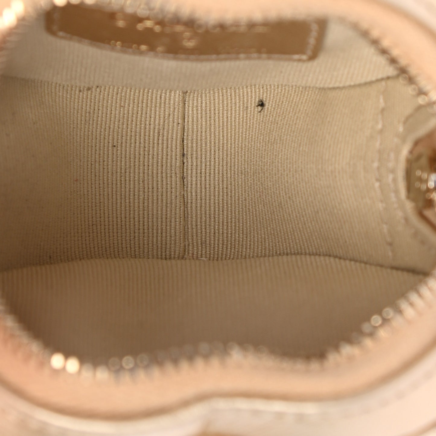 Metallic Lambskin Quilted CC In Love Heart Zipped Arm Coin Purse Gold