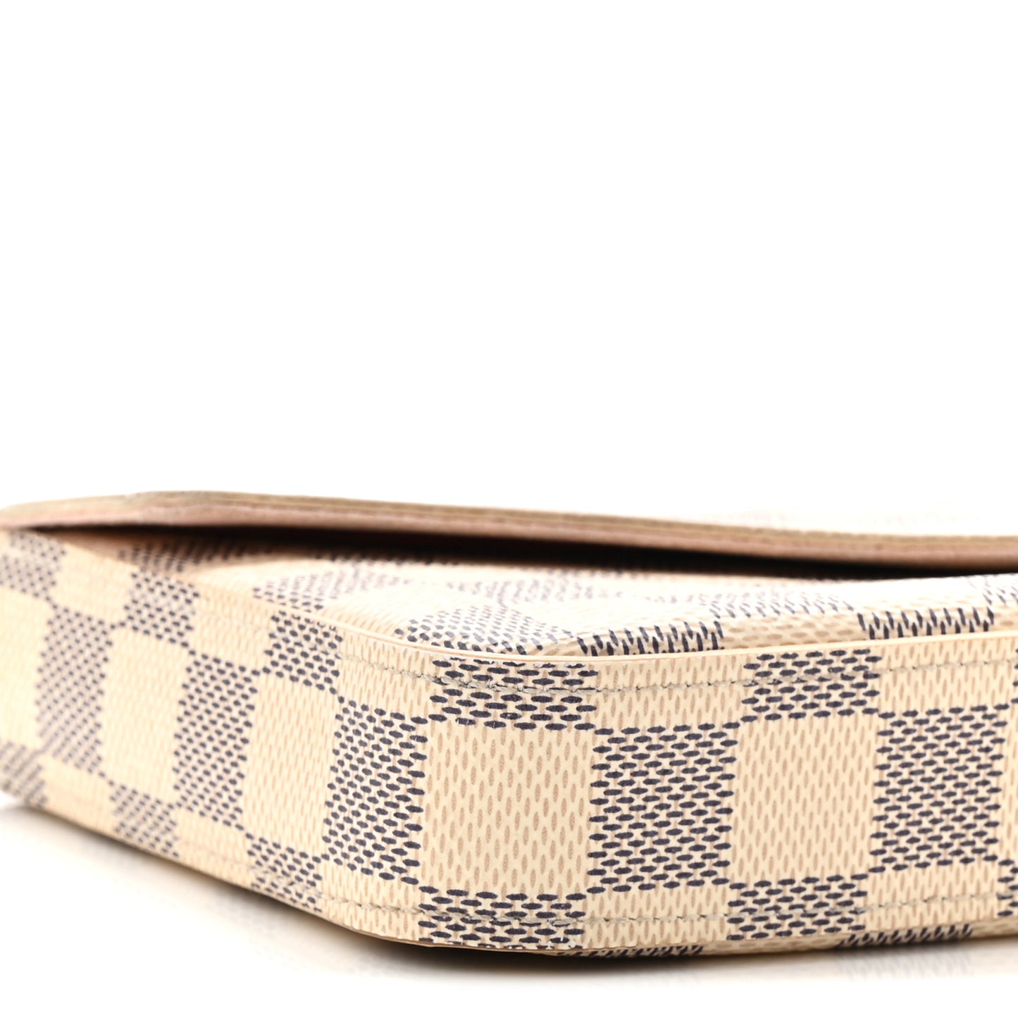 Damier Azur Pochette Felicie Chain Wallet Rose Ballerine
