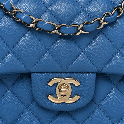 Chanel Caviar Quilted Small Double Flap Blue 8 of 11