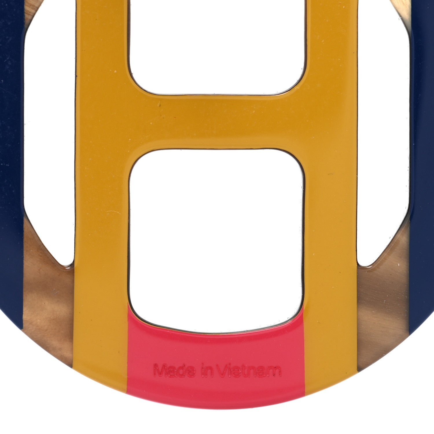 Hermes Lacquered Horn H Equipe Earrings Bleu Multicolor 4 of 5