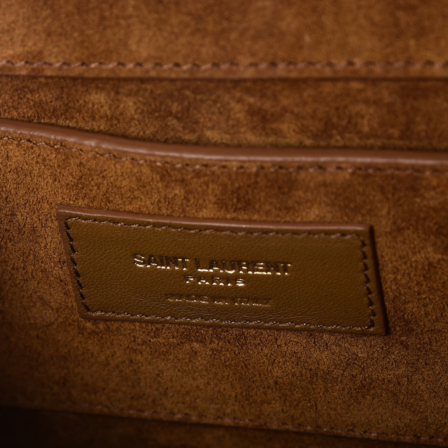 Suede Fringe Medium Monogram Satchel Light Ocre