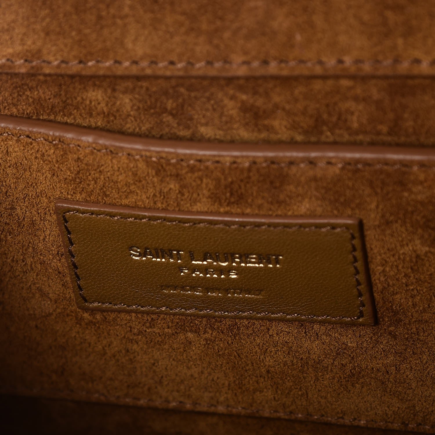 Saint Laurent Suede Fringe Medium Monogram Satchel Light Ocre 6 of 8