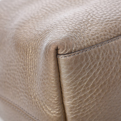 Gucci Metallic Pebbled Calfskin Medium Soho Chain Shoulder Bag Golden Beige 15 of 20