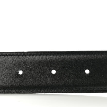 Hermes Box Courchevel 32mm Belt Strap 78 Black Blue Jean 4 of 10