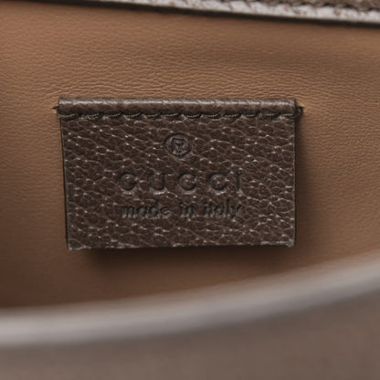 Gucci Monogram Jumbo GG Textured Dollar Calfskin Mini Diana Tote Bag Camel Ebony New Acero 6 of 11