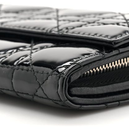 Christian Dior Patent Lambskin Cannage Lady Dior Rendezvous Wallet On Chain Black 10 of 13