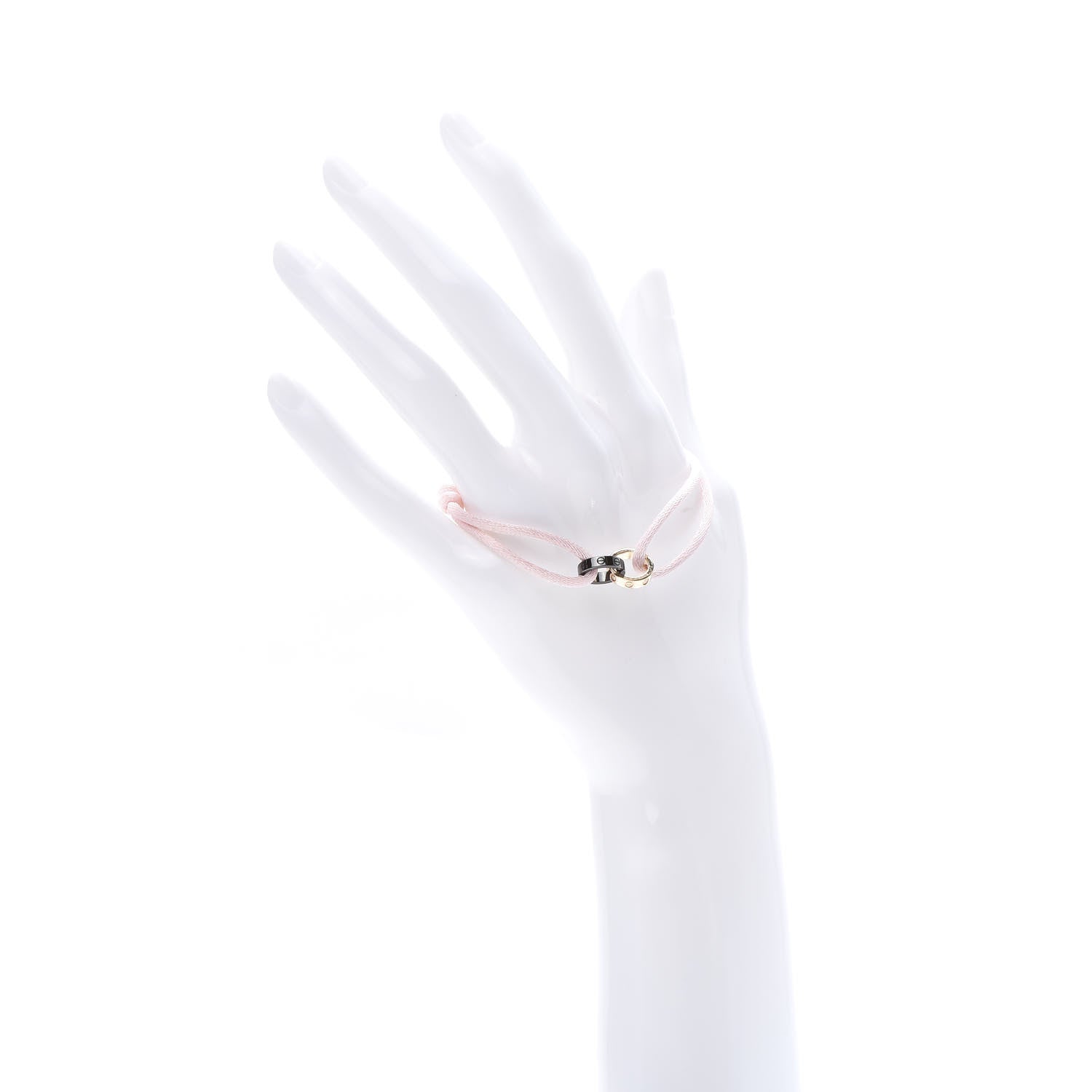 Cartier 18K Pink Gold Ceramic 4 Diamond LOVE Cord Bracelet Pink 2 of 5
