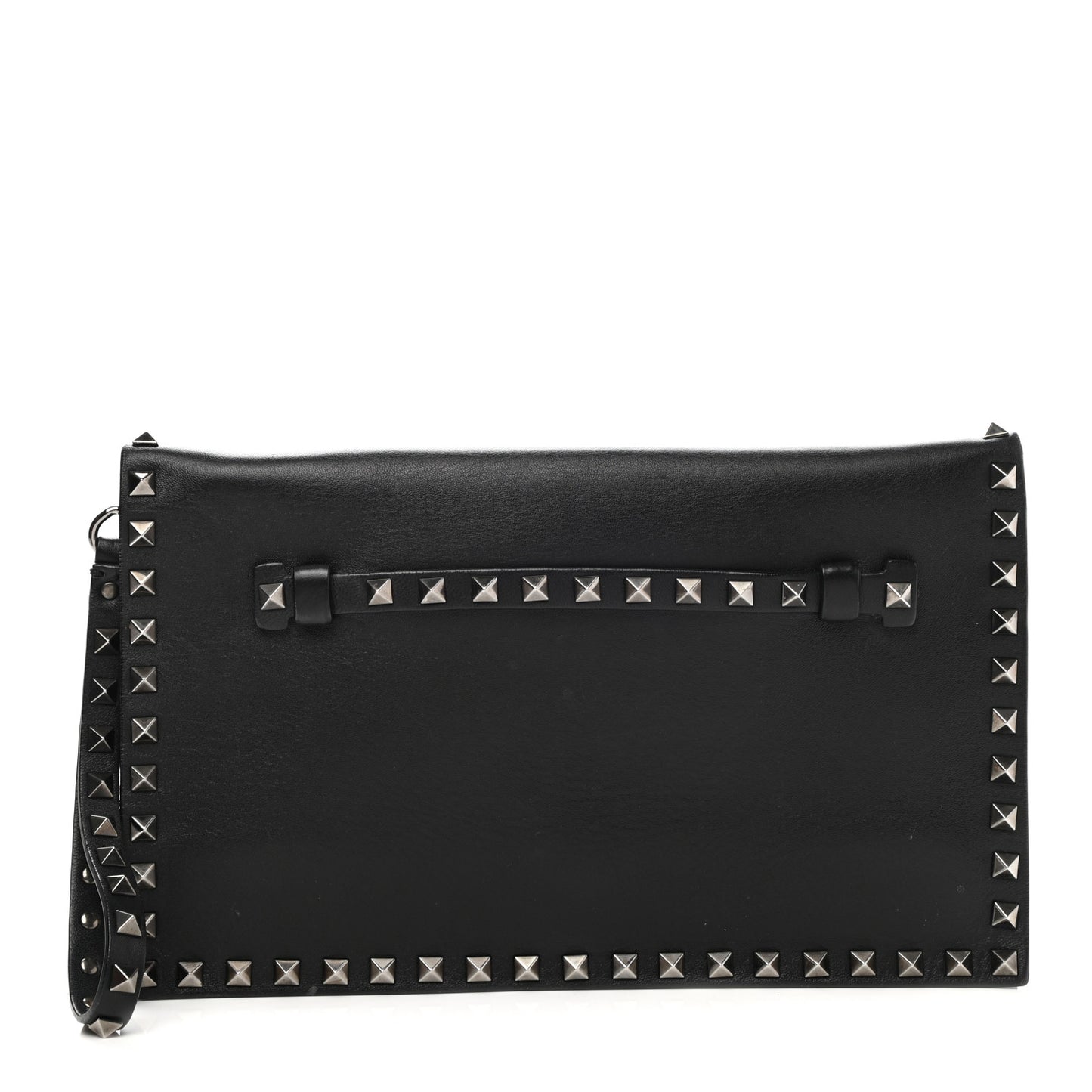 Nappa Rockstud Wristlet Clutch Black