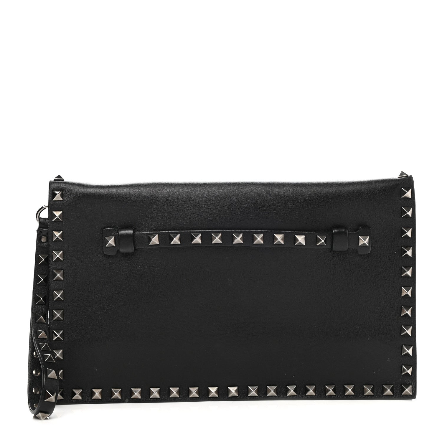 Valentino Garavani Nappa Rockstud Wristlet Clutch Black 1 of 8