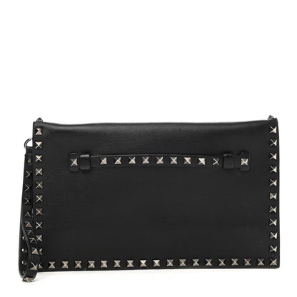 Valentino Garavani Nappa Rockstud Wristlet Clutch Black 1 of 8
