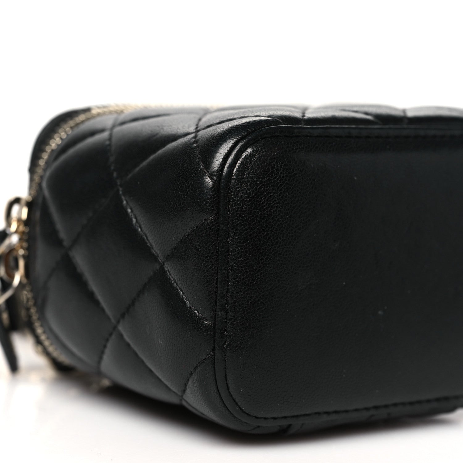 Chanel Lambskin Quilted Mini Vanity Case With Chain Black 9 of 15