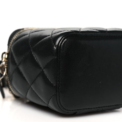 Chanel Lambskin Quilted Mini Vanity Case With Chain Black 9 of 15