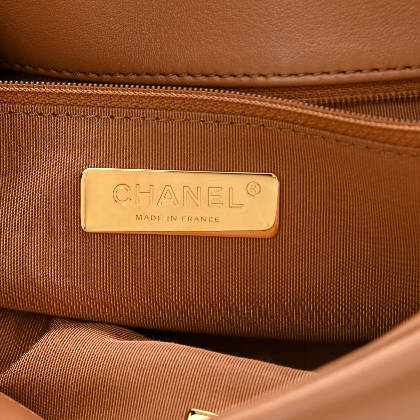 Lambskin Quilted Large Chanel 19 Flap Brown