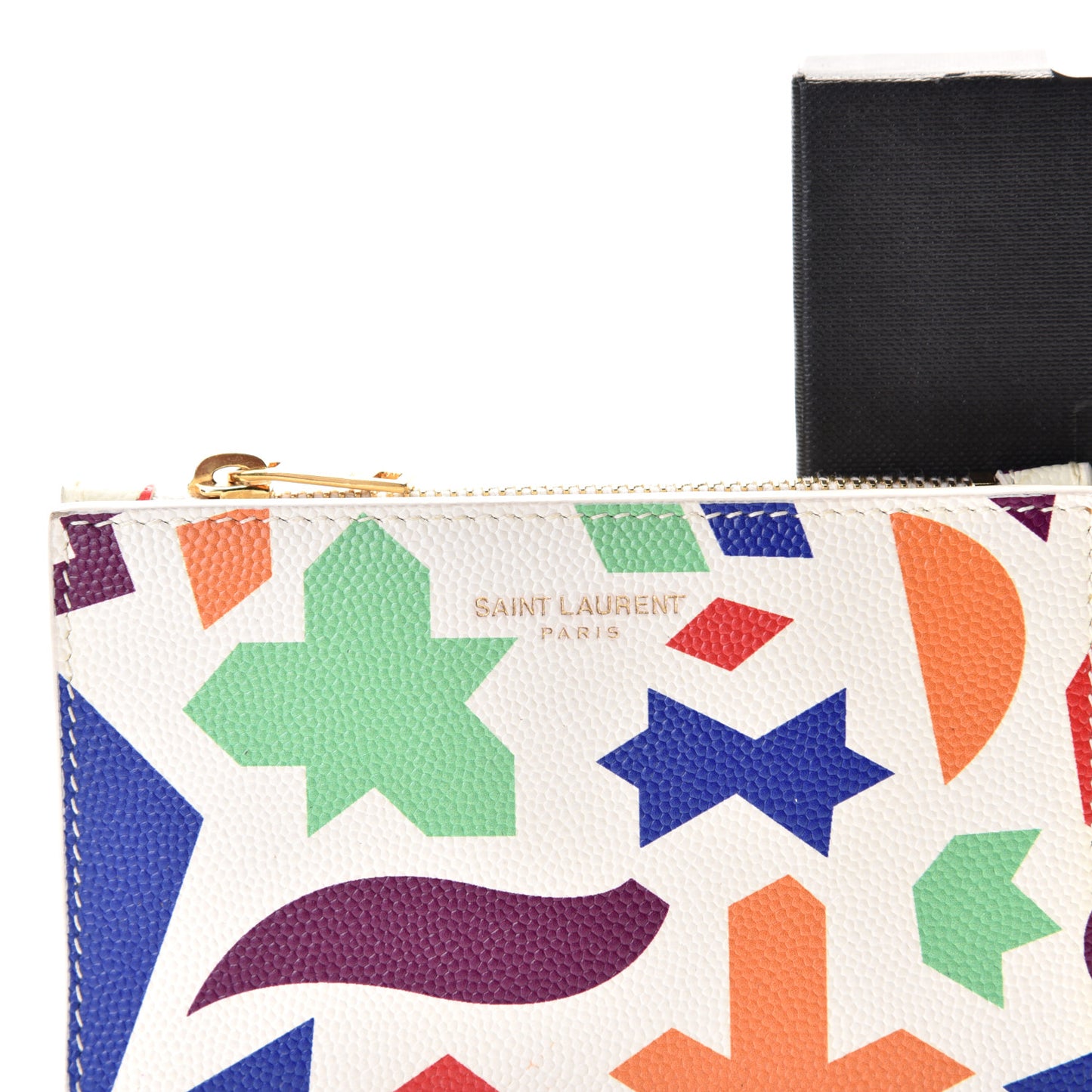 Grain De Poudre Shapes Print Zipped Two-Part Wallet White