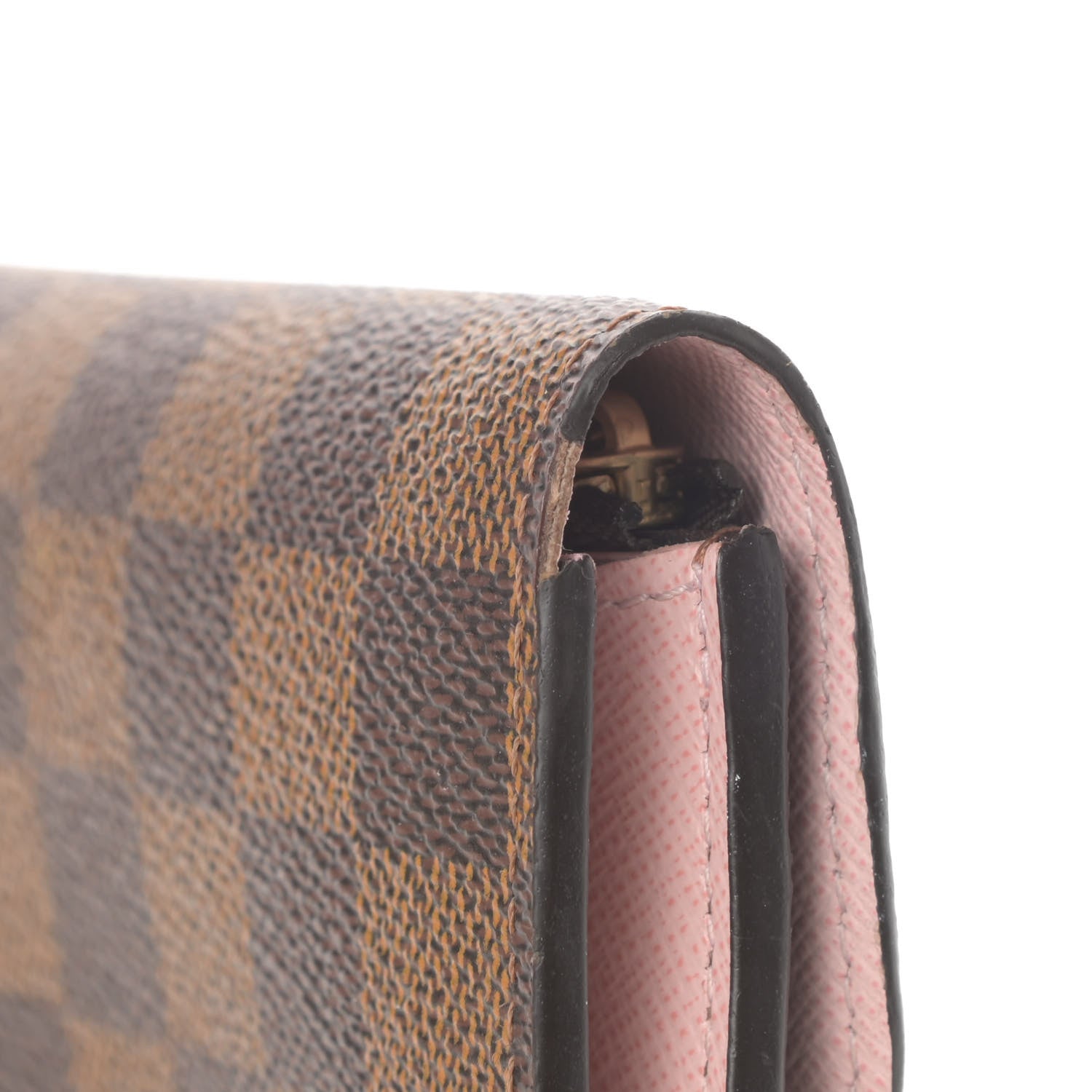 Louis Vuitton Damier Ebene Emilie Wallet Rose Ballerine 10 of 10