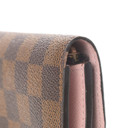 Louis Vuitton Damier Ebene Emilie Wallet Rose Ballerine 10 of 10