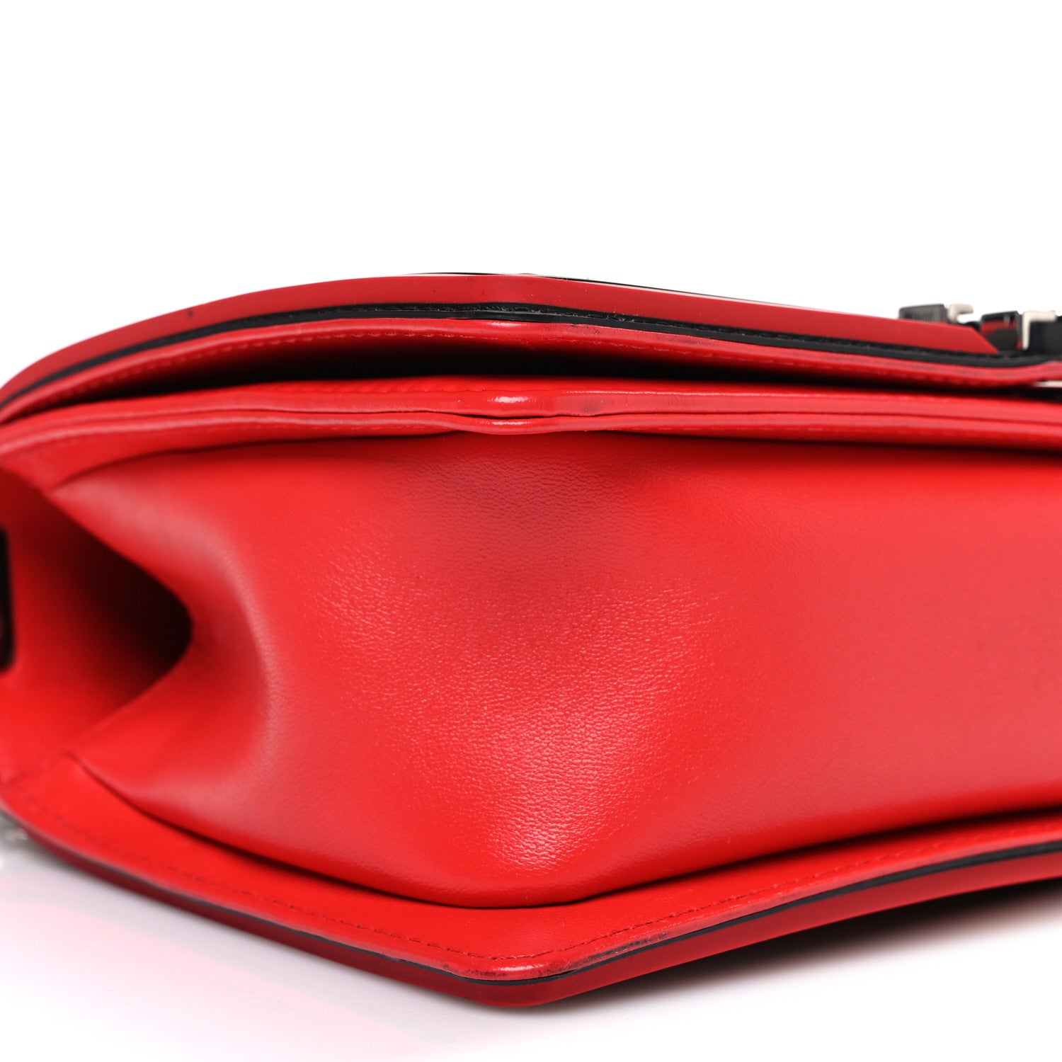 Chanel Lambskin Rubber Quilted Medium Two Tone Boy Flap Red Black 9 of 11