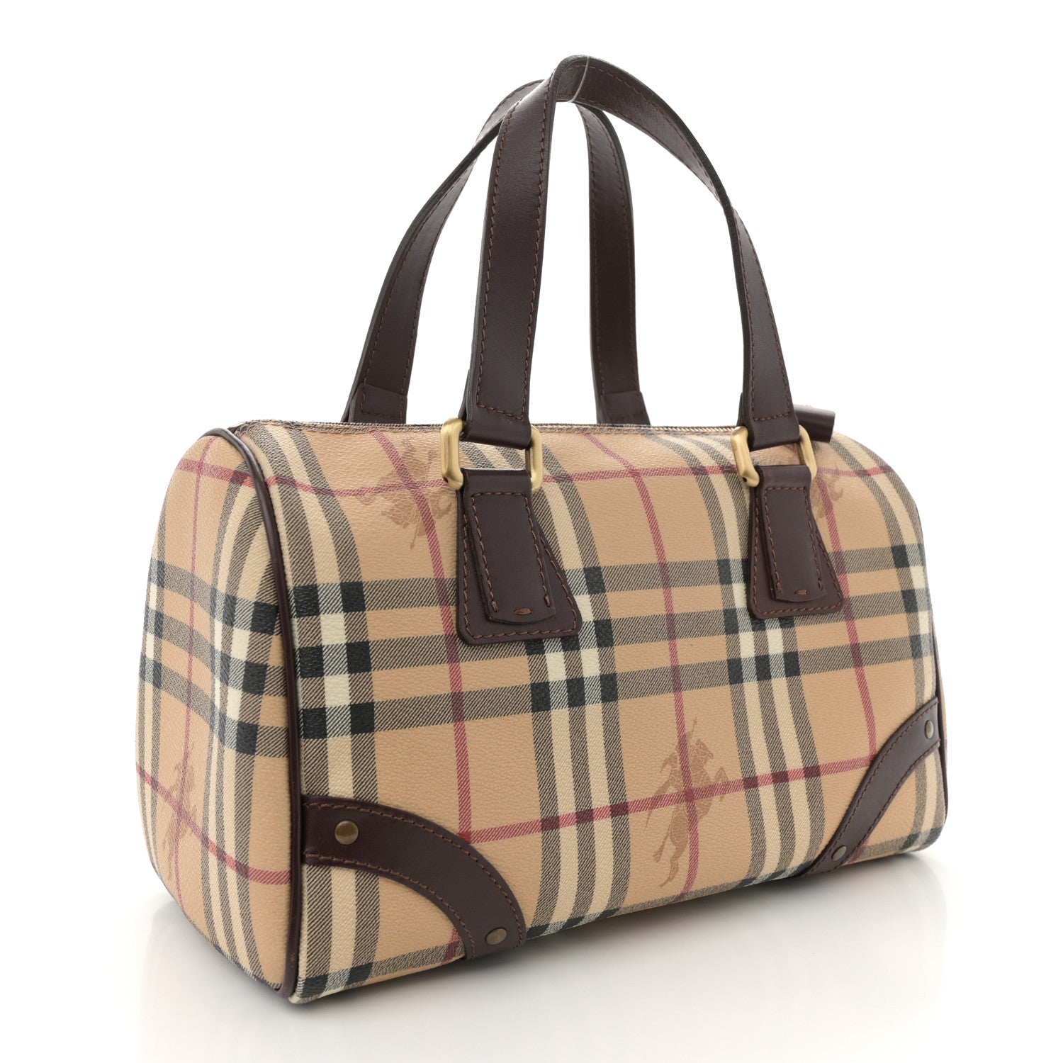 Burberry Haymarket Check Studded Bowler Brown 3 of 11