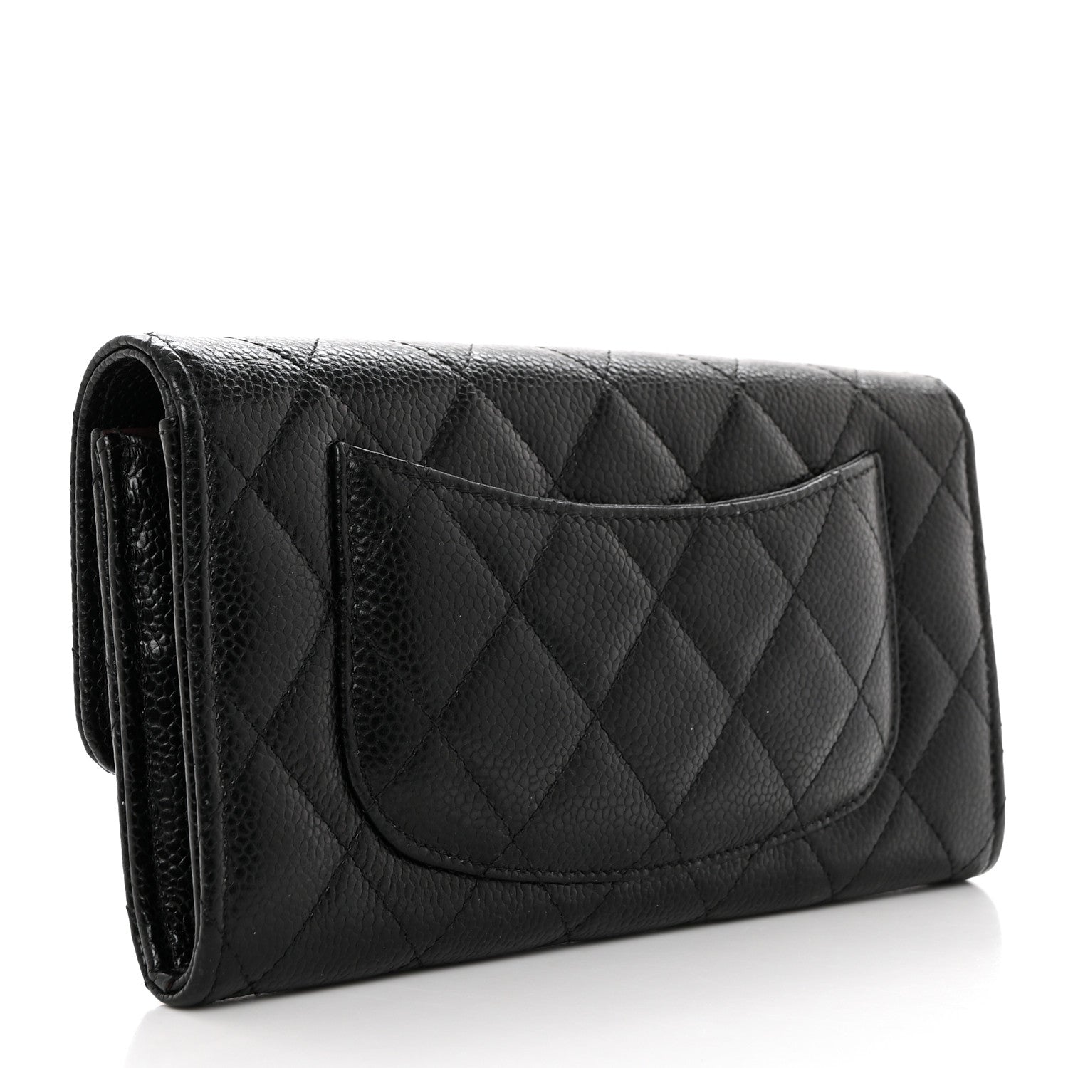 Chanel Caviar Quilted Large Gusset Flap Wallet Black 3 of 9