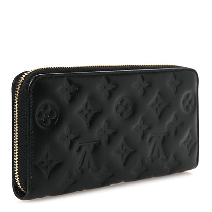 Louis Vuitton Lambskin Embossed Monogram Coussin Zippy Wallet Black 3 of 6