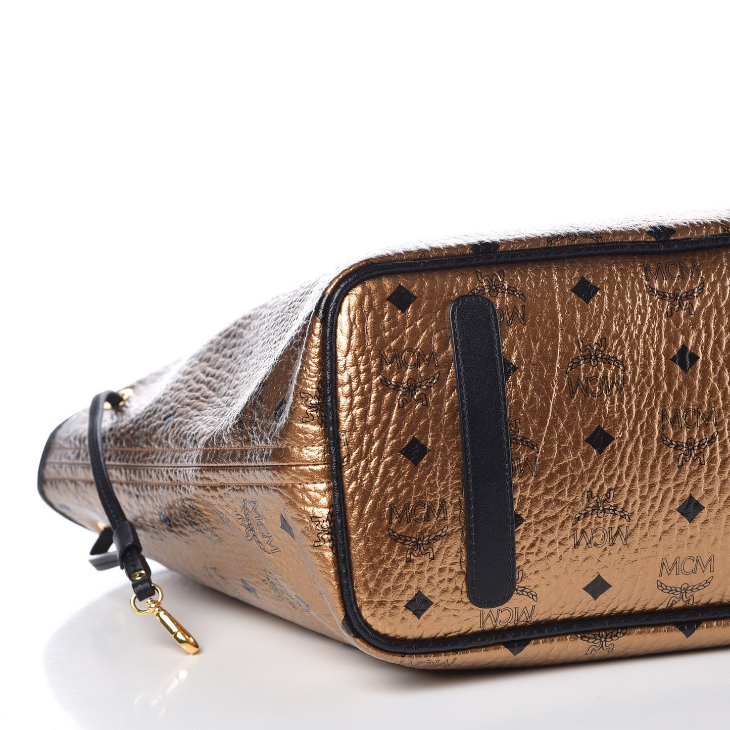 Metallic Visetos Medium Shopper Tote Gold