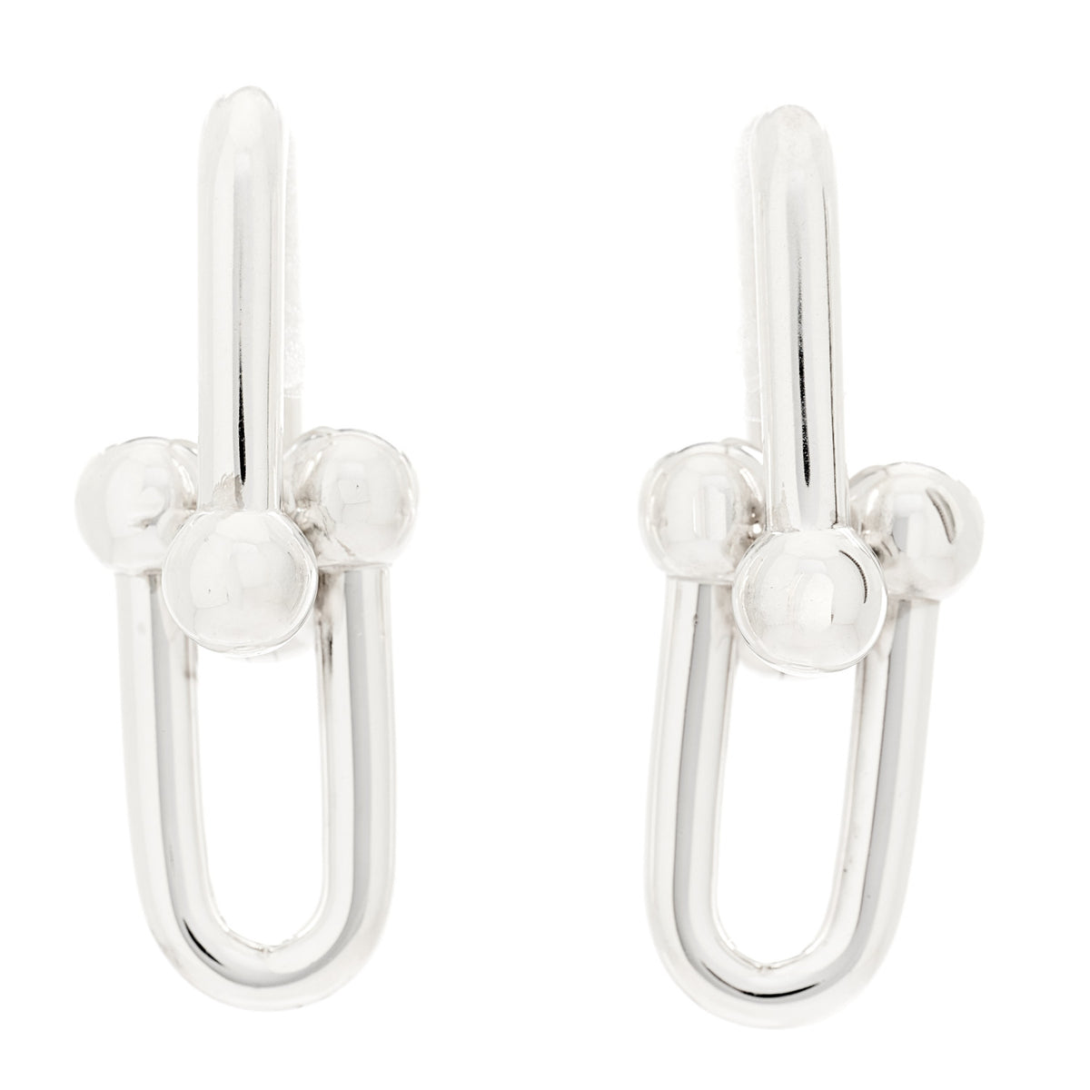 Tiffany Sterling Silver Large HardWear Link Earrings 1 of 4