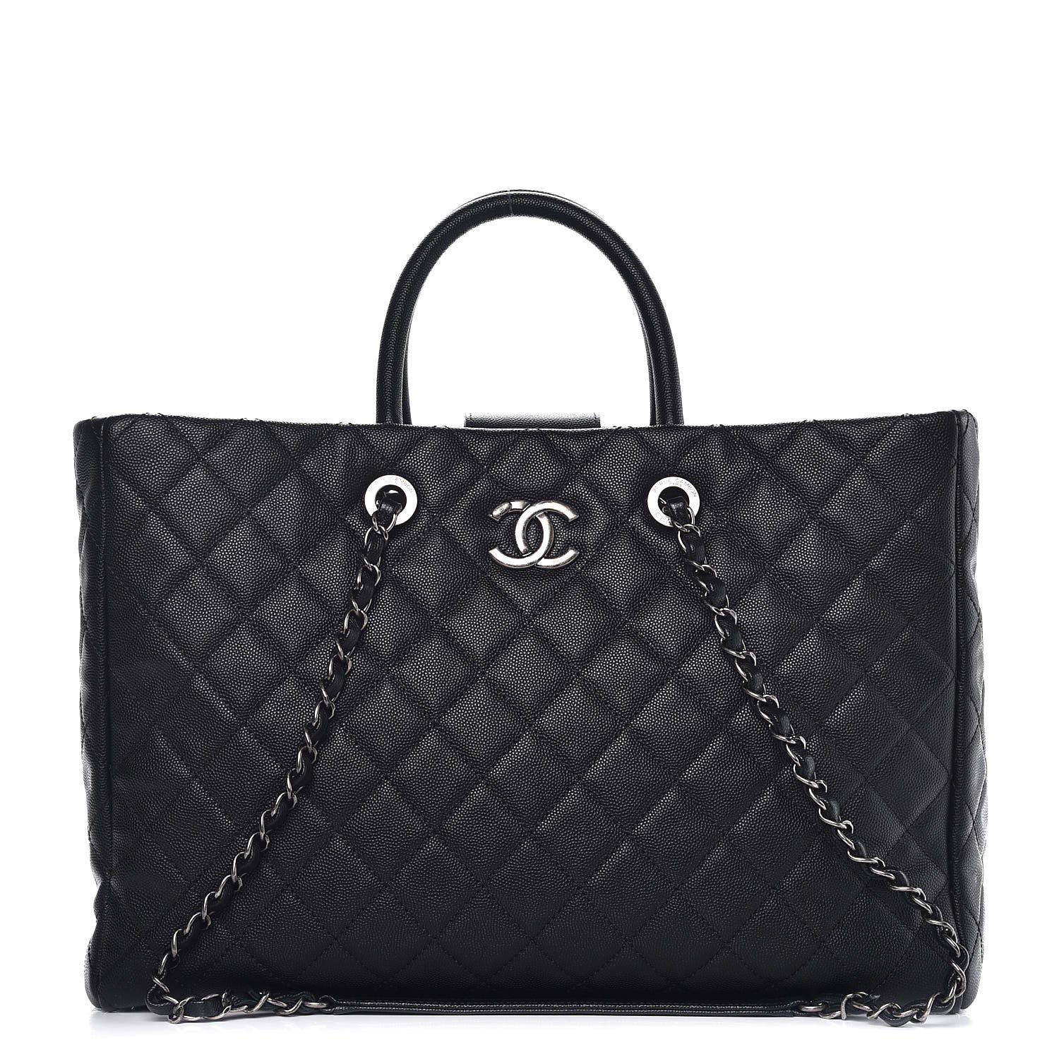Chanel Caviar Quilted Large Coco Handle Shopping Tote Black 1 of 9