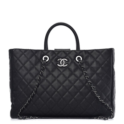 Chanel Caviar Quilted Large Coco Handle Shopping Tote Black 1 of 9