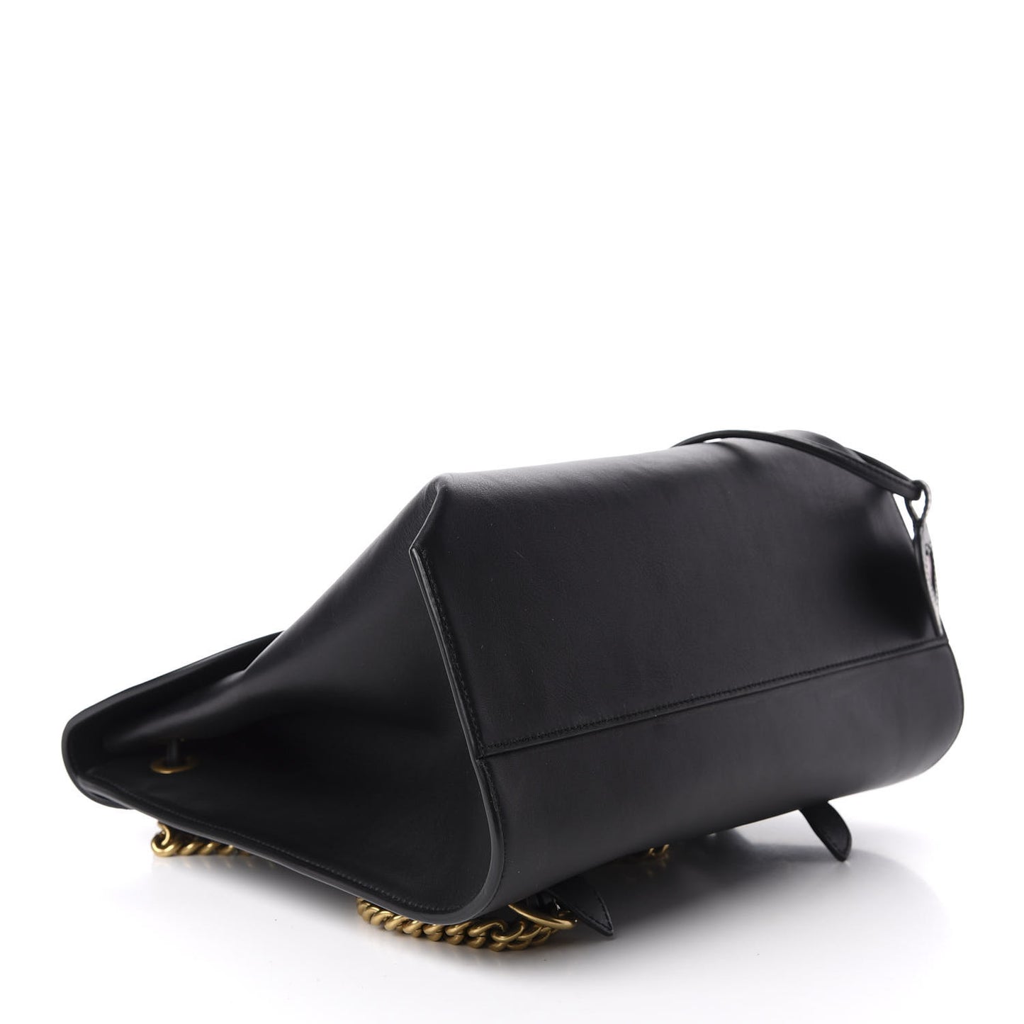 Calfskin Web GG Marmont Flap Chain Backpack Black
