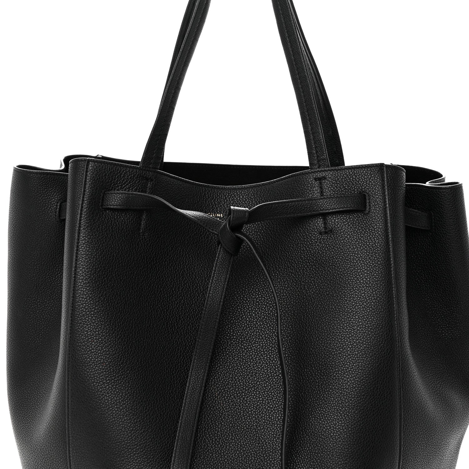 Celine Soft Grained Calfskin Medium Belt Cabas Phantom Black 7 of 18